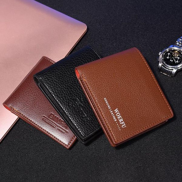 

wallets casual men's pu wallet multifunctional fashion short single bag, Red;black