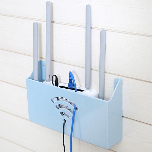 

hooks & rails router holder storage box wall mounted remote control magazine organizer plastic wire cord rack