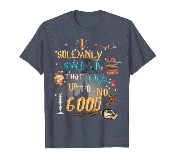 

i solemnly swear that i am up to no good - quote t-shirt, White;black