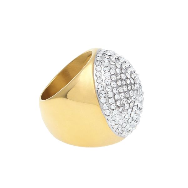 

2019 men and women new trend fashion hip hop cool round diamond exaggerated spherical big ring dj performance exquisite accessories, Golden;silver