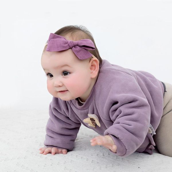 

brand bow handmade baby girls headband infant toddler solid knot hair band head wrap accessories, Slivery;white