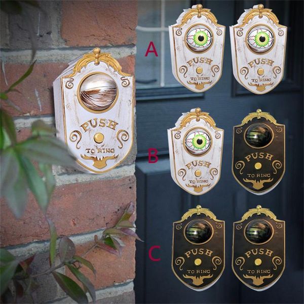 

window stickers 2pc halloween one-eyed doorbell decoration ghost's day glowing hanging piece plastic eyeball bell decor