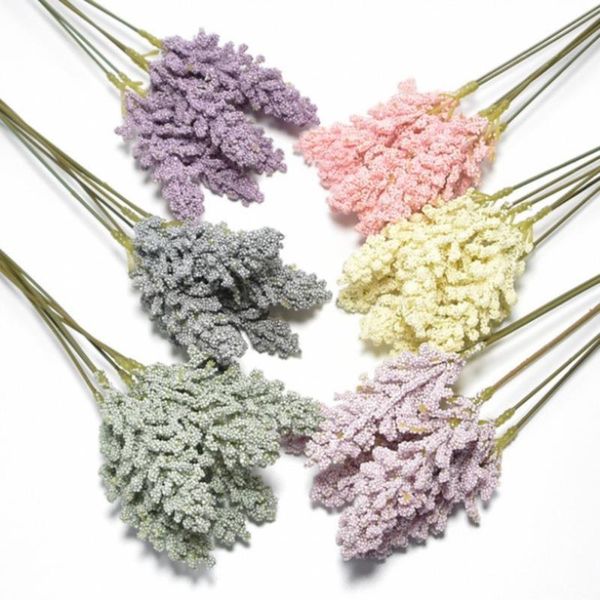 

decorative flowers & wreaths 6 pieces /bundle wheat grain bouquet artificial flower plant wedding home party decoration