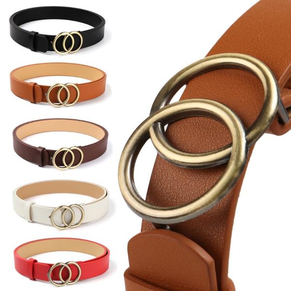 

105cm women belts leopard soft faux leather double ring buckle waistband vintage decorative tighten all-match long ladies belt, Black;brown