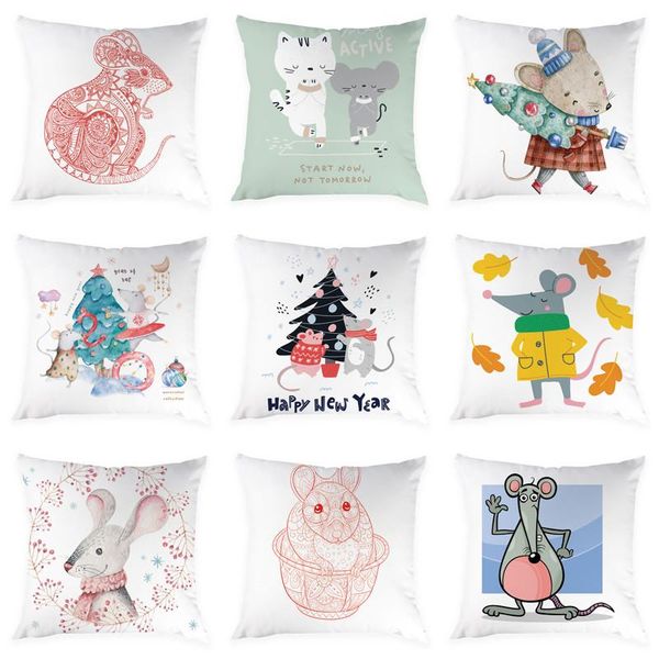 

cushion/decorative pillow cartoon cat mouse pattern cushion cover peach skin decoration pillowcase animal 45*45cm