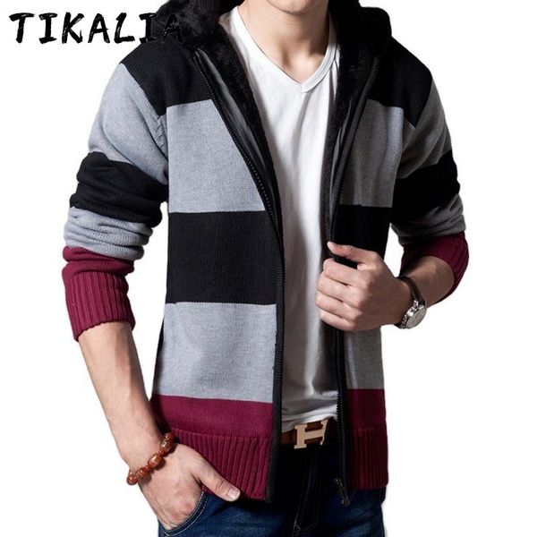 

men's sweaters men sweater coat with hood autumn winter hooded cardigan jumper casual patchwork knitted, White;black