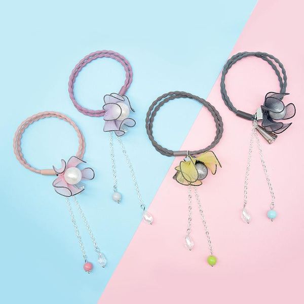 

hair clips & barrettes accessories flowers pearl butterfly tassel ties headband for women gum band bows, Golden;silver