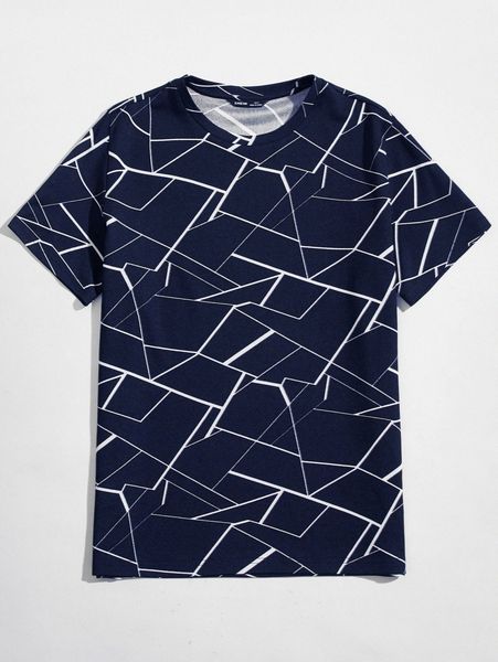 

men geo print tee w0df#, White;black