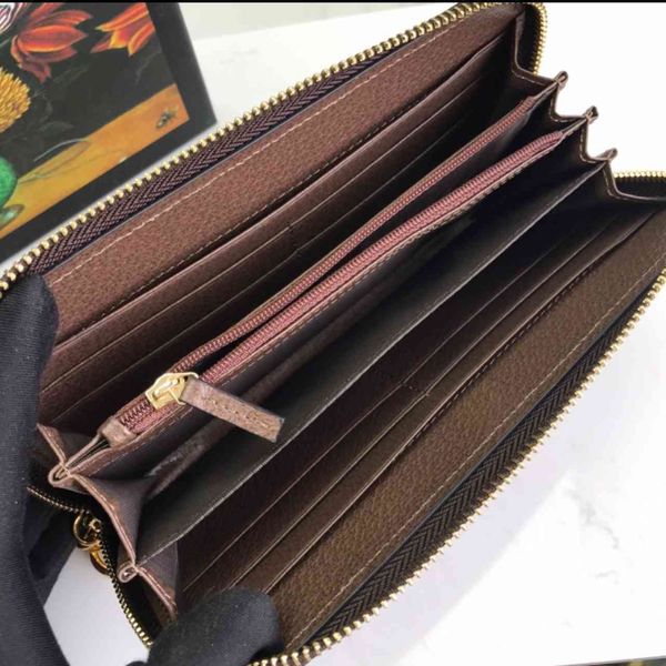 Ophidia zip em torno da carteira vintage Mulheres longas zíper verde Red Stripe de couro aparado 12 slot de cartão de crédito 3 Compartimento de nota255m