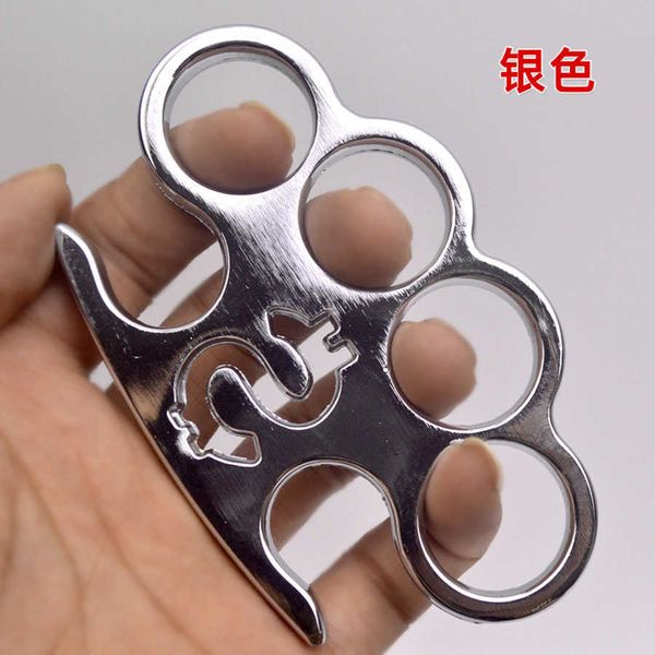 Duas pernas da liga de cobra Tiger de aço de aço de quatro dedos Coloque do anel de designer Brace Hand Self Defense