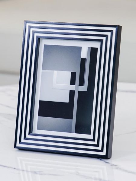

frames 6/7inch wood po frame black and white stripes geometric abstraction rectangle storage table home decorations