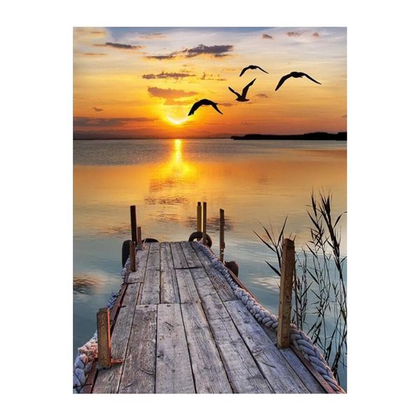 

diamond painting 5d full square/round drill sunset sea scenery seagull daimond rhinestone embroidery cross stitch kit m567