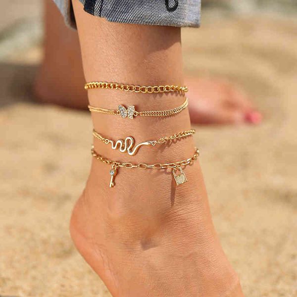 Богемные красочные глазные бусины боглетки для женщин золотой цвет летний океан пляж браслет для ног ноги ноги ноги 2021