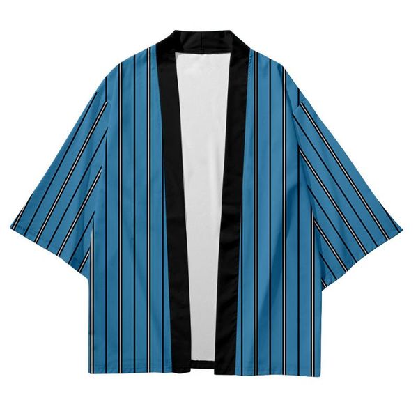 

ethnic clothing plus size blue orange stripe beach japanese kimono streetwear men women cardigan haori yukata robe clothes national sty, Red