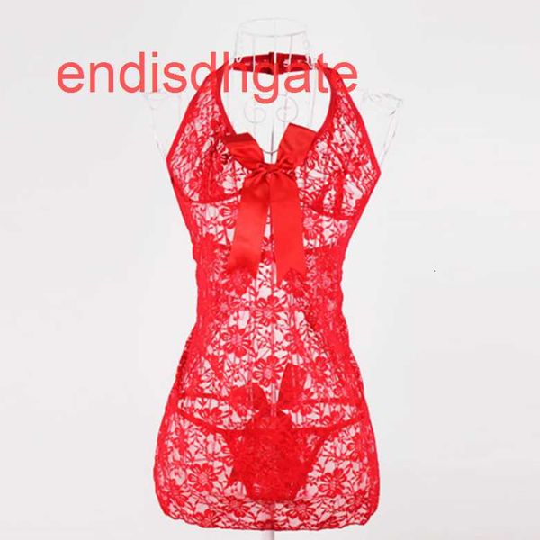 

red lady's interesting embroidered hollow out nightdress, Black;white