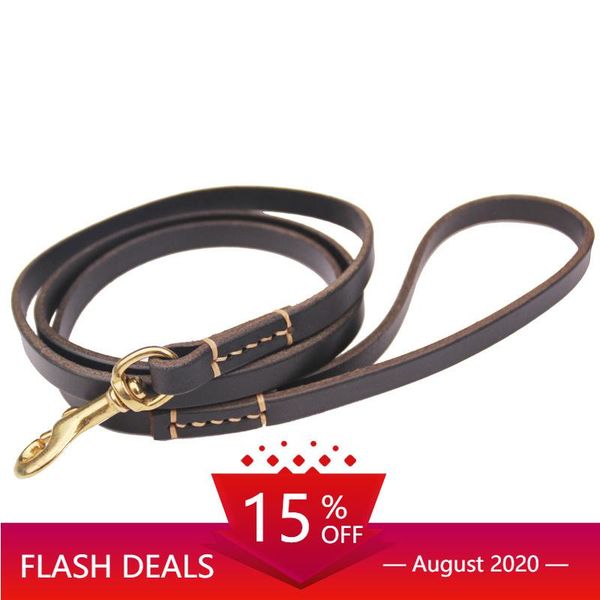 

dog collars & leashes 1.5m long genuine leather leash pet walking leads real traction rope for small medium large big dogs