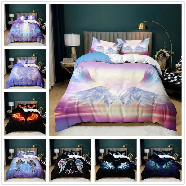 

bedding sets 3d angel wing duvet cover make your dream flying wings 2/3pcs set with polyester pillowcase gift for girl women