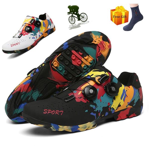 

cycling footwear non-lock shoes men outdoor sport sapatilha ciclismo non-slip rubber sole racing bicycle road bike sneakers, Black