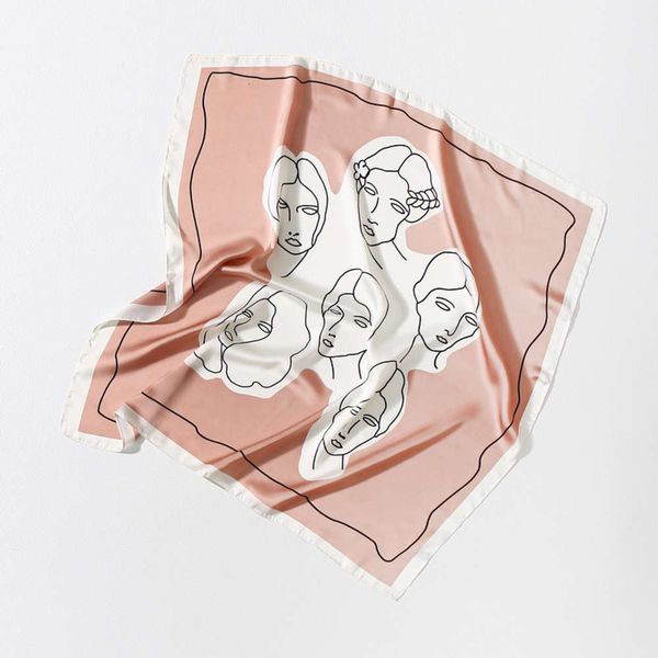 

designer french elegant style satin shawl square scarf, Blue;black