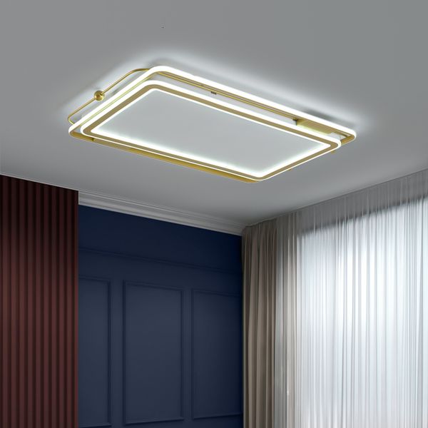 

2021 new modern led ceiling ultra-thin gold rectangular fourth living kitchen dining room remote light darkening 2kqk