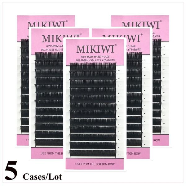 

false eyelashes mikiwi maquiagem lashes individual eyelash 5 cases/lot natural cilios make up synthetic mink
