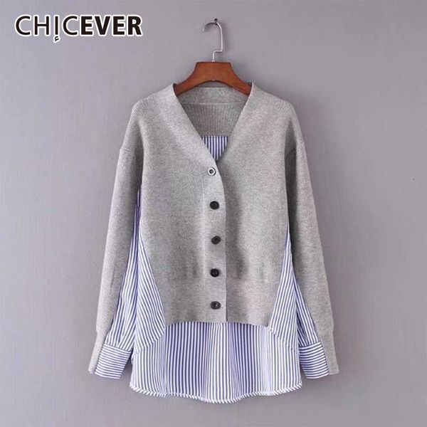 

chicever autumn female sweater for women long sleeve hem asymmetrical loose big size cardigans sweaters jumper clothes new y190830, White;black