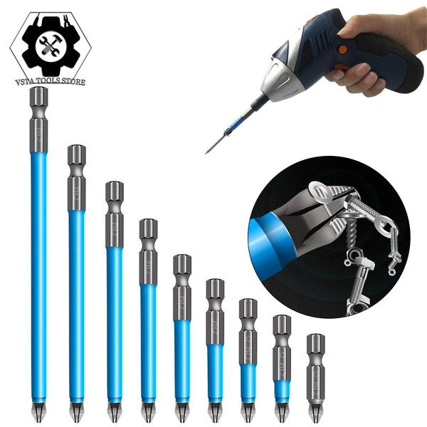 

professional hand tool sets 10pc 50mm 90mm 150 mm cross non-slip drill bits batch head ph2 screwdriver set s2 strong magnetic wind