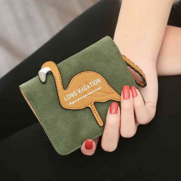 

wallet korean solid matte pu leather zipper zero short flamingo women's, Red;black