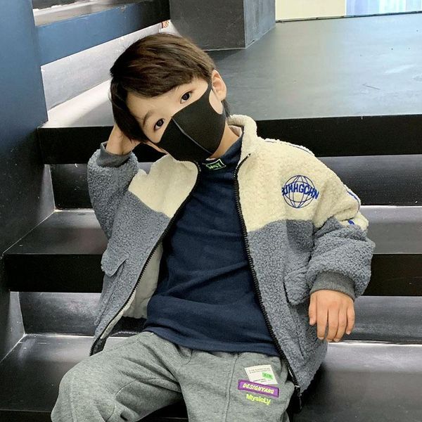 

jackets boys baby's kids coats outwear 2021 special thicken warm plus velvet winter autumn fleece cotton children's clothing1, Blue;gray