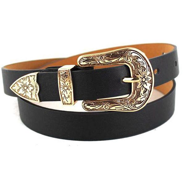 

belts fashion women lady vintage metal boho leather double buckle waist belt waistband, Black;brown