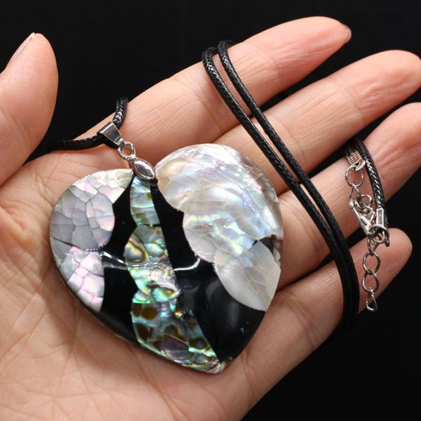 

pendant necklaces selling natural shell mother heart-shaped trendy necklace making diy jewelry accessories bracelet size52x52mm, Silver