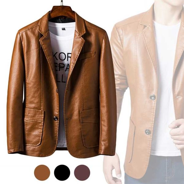 

autumn mens leather jackets classic mens motor outwear coats pu pocket jackets motor & biker faux leather fashion jacke 6xl 211111, Black