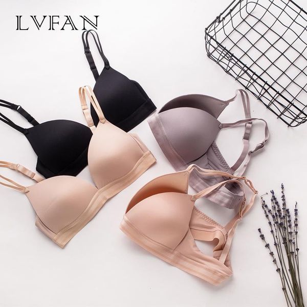 

100% silk bra french silk seamless glossy undergarment with no steel rim bra flat chest mulberry gathered, Red;black
