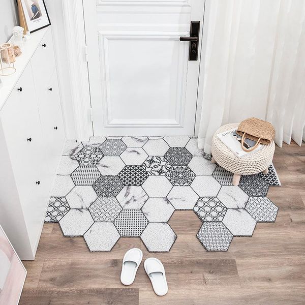 

carpets entrance mat cuttable door carpet silk loop materia anti-slip dust-proof floor mats shape geometric pattern