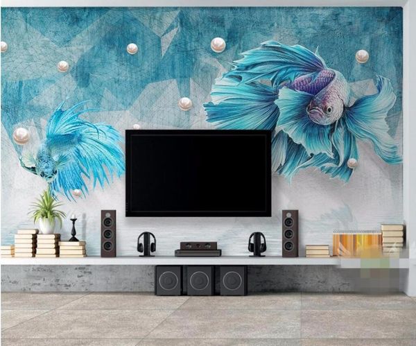 

wallpapers cjsir custom po wallpaper mural wall sticker dark blue abstract line peacock jewelry background papel de parede