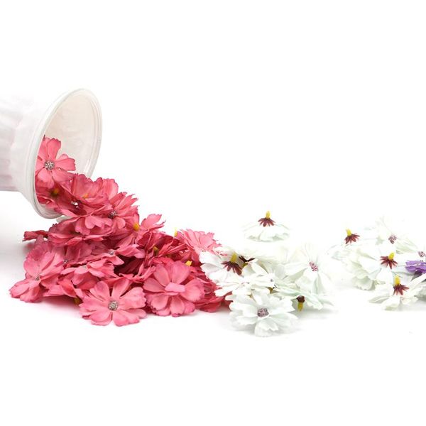

decorative flowers & wreaths 50pcs multicolor daisy flower head mini silk artificial for wedding engagement party home decor diy garland hea