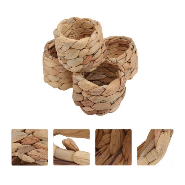 

napkin rings 4pcs hand woven weaving craft banquet buckles holders