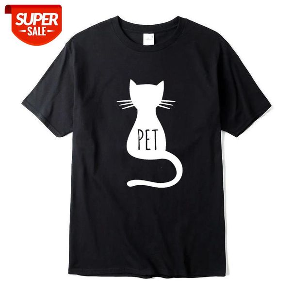 

xin yi men's t-shirt 100% cotton funny cat printing street style men tshirt cool loose o-neck tshirt male t-shirt #rk23, White;black
