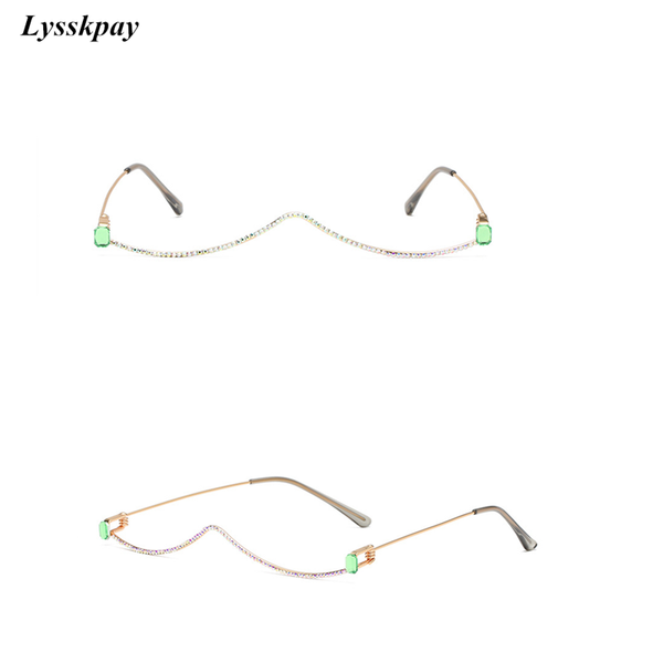

sunglasses metal no lens women fashion unique half frame sunglass creative geometric eyewear trend female uv400, White;black