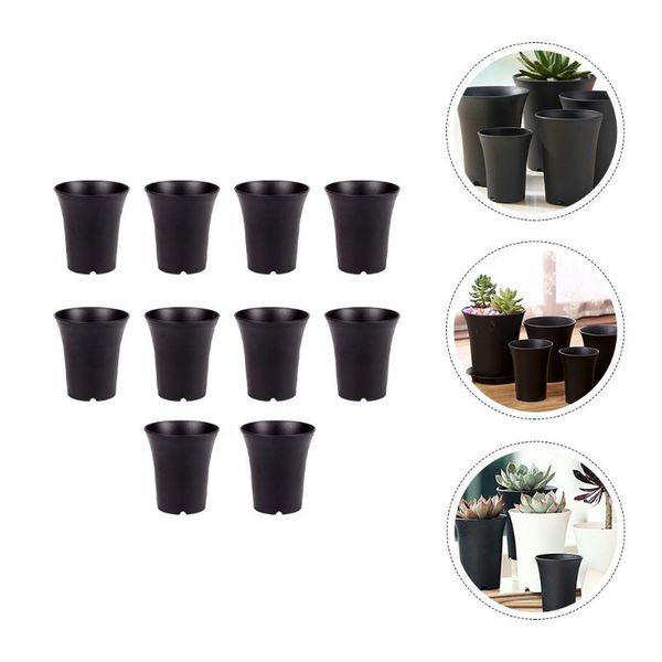 

planters & pots 10pcs plant flower planting black planter with drainage hole