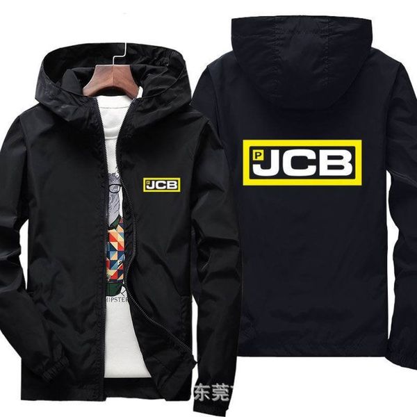 

jcb men's sports et, casual windbreaker with car , pilot hoodie and sunscreen, spring 2021, Black;brown