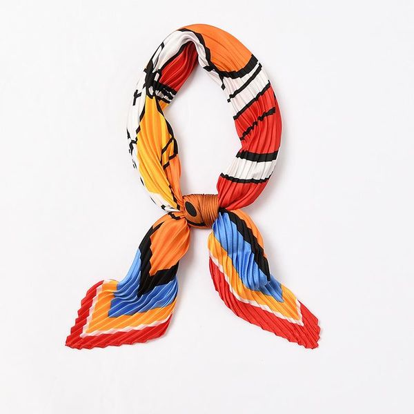 

scarves summer elegant silky neckwear women small pleated scarf cartoon horse bandana neck headband [3996], Blue;gray