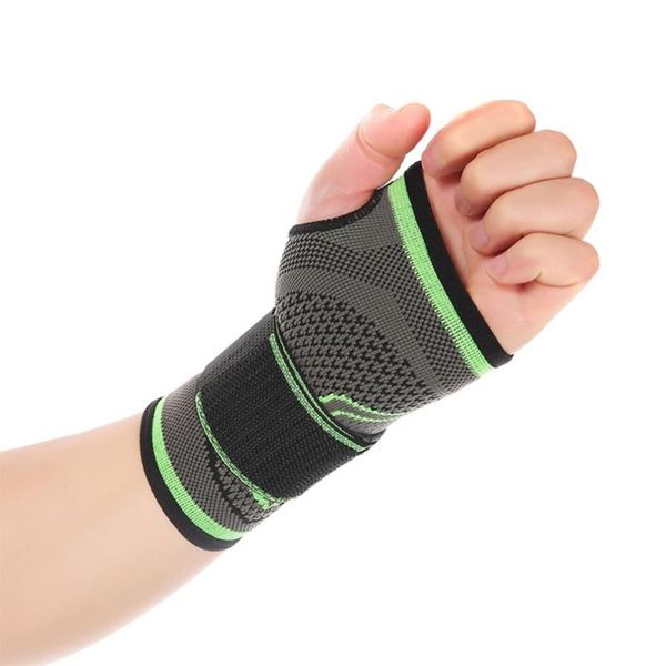 

wrist support 3d weaving pressurized high elastic bandage fitness palm braces power lifting gym pad protector, Black;red