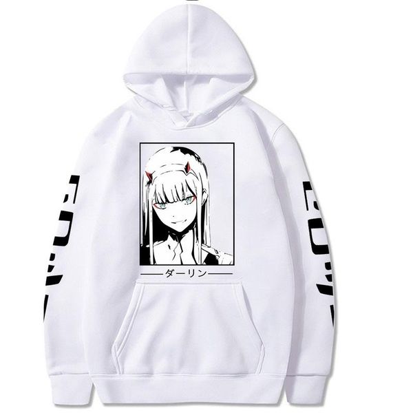 

men's hoodies & sweatshirts anime da ren in france zero two comfortable hoodie harajuku casual streetwear pattern sweatshirt a, Black
