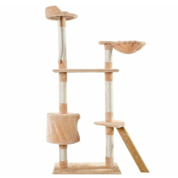 

new cat tree tower beige condo scratcher furniture kitten pet jlltbq xmh_home