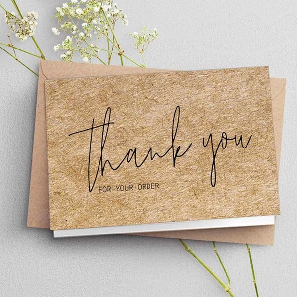 

greeting cards a9lb 30pcs natural kraft paper thank you for your order thanks