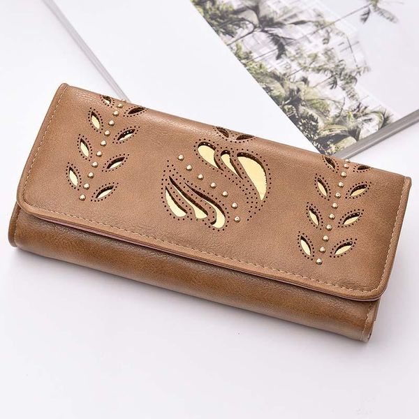 

wallets fashion laser hollow out clutch bag 2021 long diamonds women wallet hasp pu leather pink female purse card package b159, Red;black