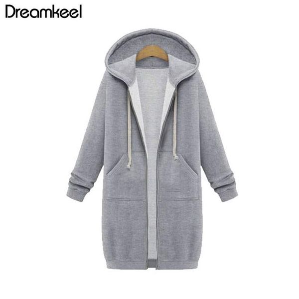 

women's hoodies & sweatshirts autumn winter hoodie zipper long jacket sweatshirt women plus size 5xl casual loose oversized harajuku y, Black
