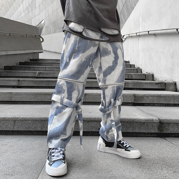 

2021 new pocket block printed cargo hip hop racers streetwear cotton hare casual pants dropshipping men's sweatpants 4iax, Black