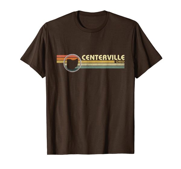 

vintage 1980s style centerville, oh ohiot shirt, White;black
